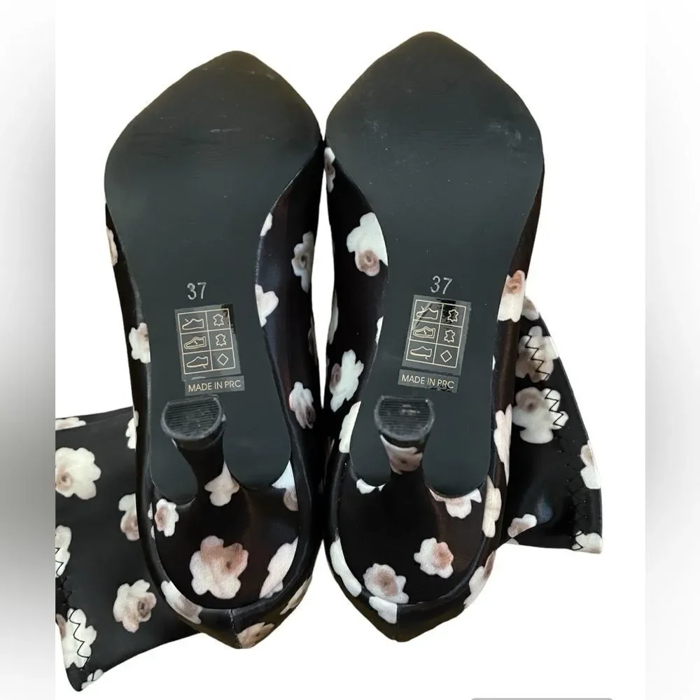 Senso Satin Ankle Boots Popcorn Print 7